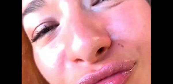  Dirty slut simply adores cum on her face